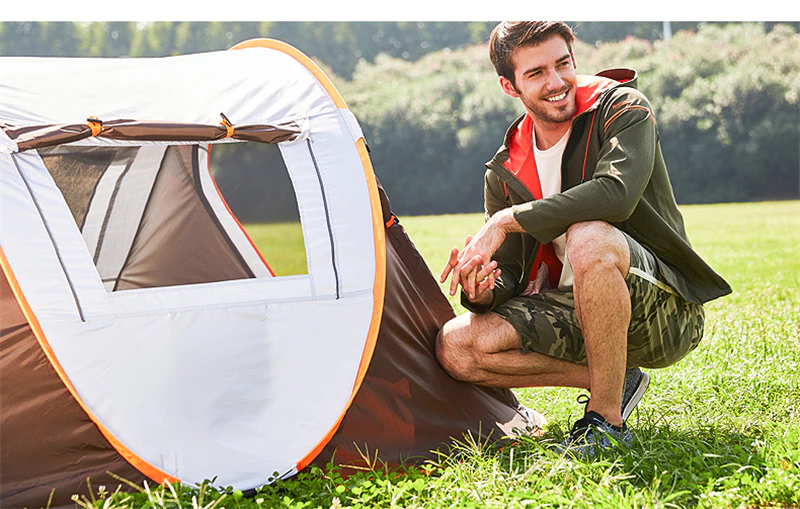 Cheap Goat Tents Outdoor Camping Tent 190T Sunscreen Double Layers Automatic Thick Waterproof Detachable Multi  use 3 4 Person Hiking Tent   